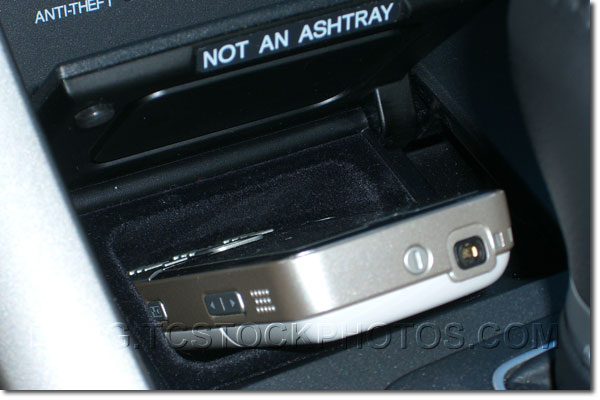 Phone in holder